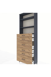 Arges Dolap 3 Raflı 6 Çekmeceli 88x30x243 - S33M162V6A
