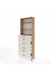 Arges Dolap 3 Raflı 6 Çekmeceli 88x30x243 - S33M162V7A