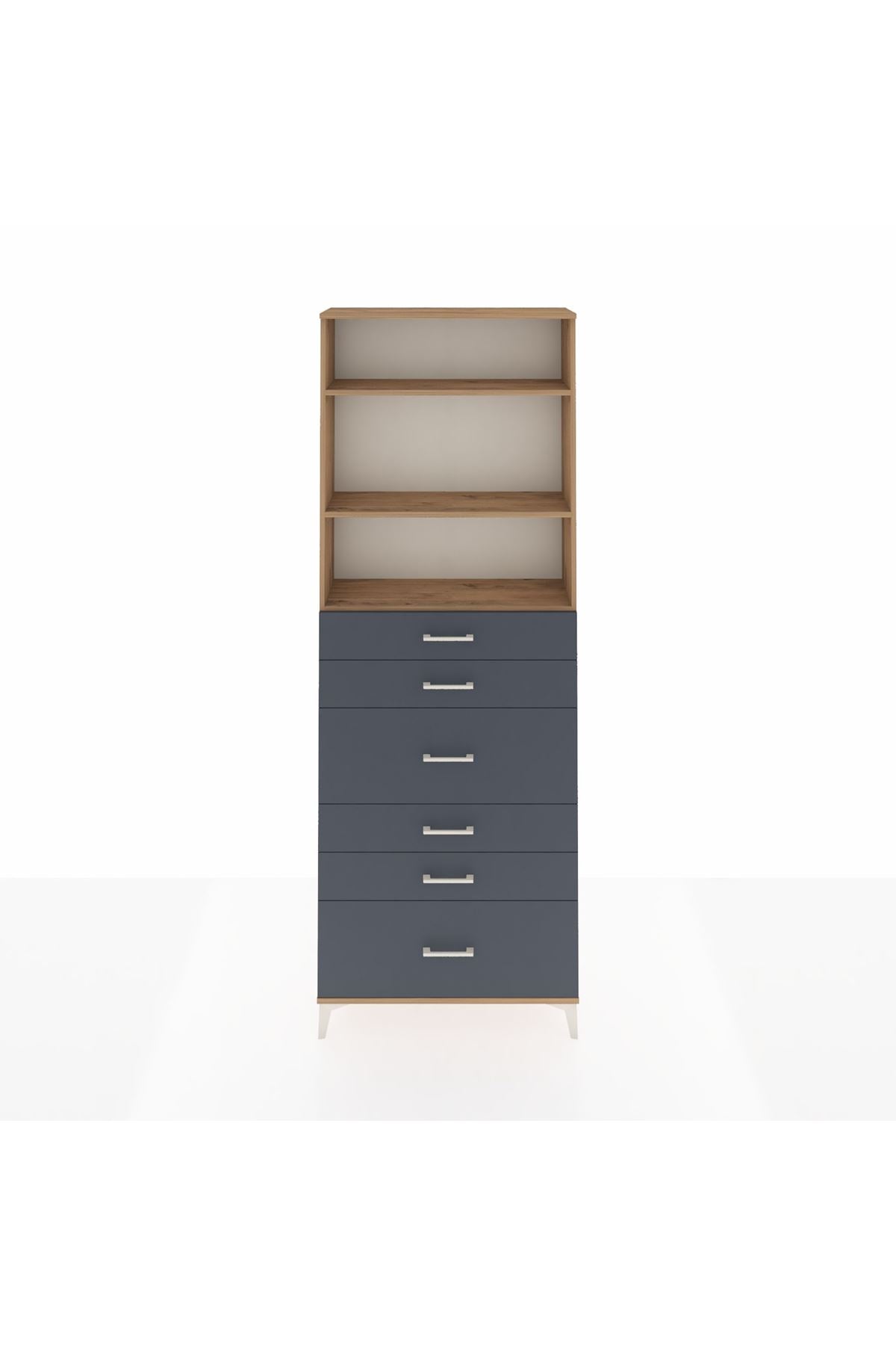 Arges Dolap 3 Raflı 6 Çekmeceli 88x30x243 - S33M162V8A