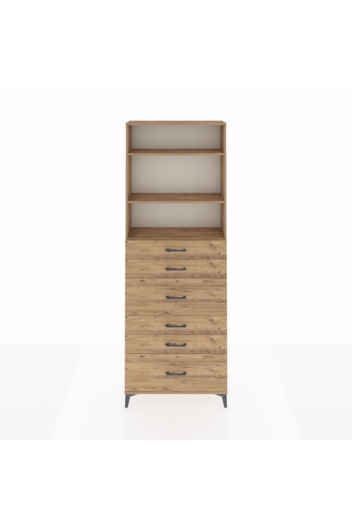 Arges Dolap 3 Raflı 6 Çekmeceli 88x30x243 - S33M162V9A