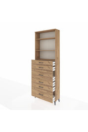 Arges Dolap 3 Raflı 6 Çekmeceli 88x30x243 - S33M162V9A