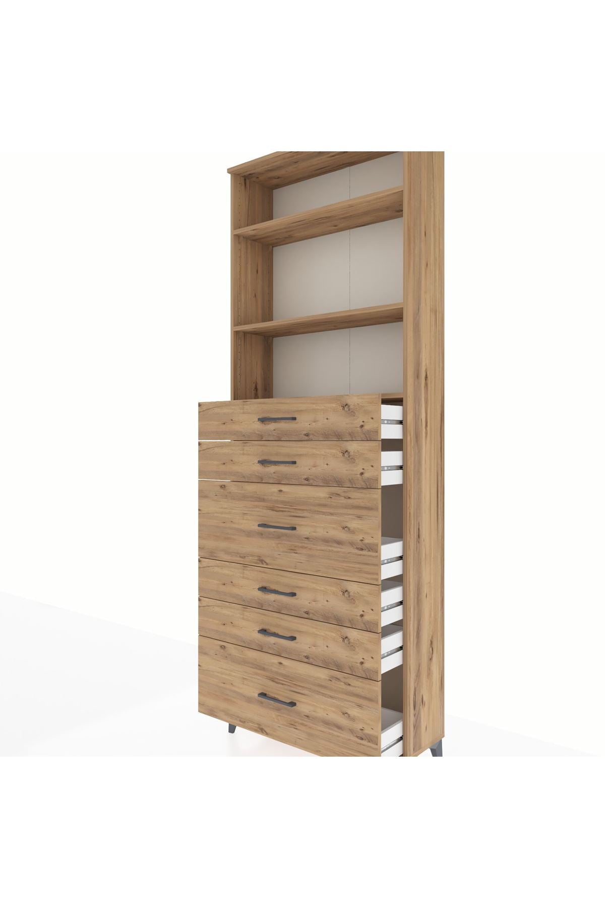 Arges Dolap 3 Raflı 6 Çekmeceli 88x30x243 - S33M162V9A