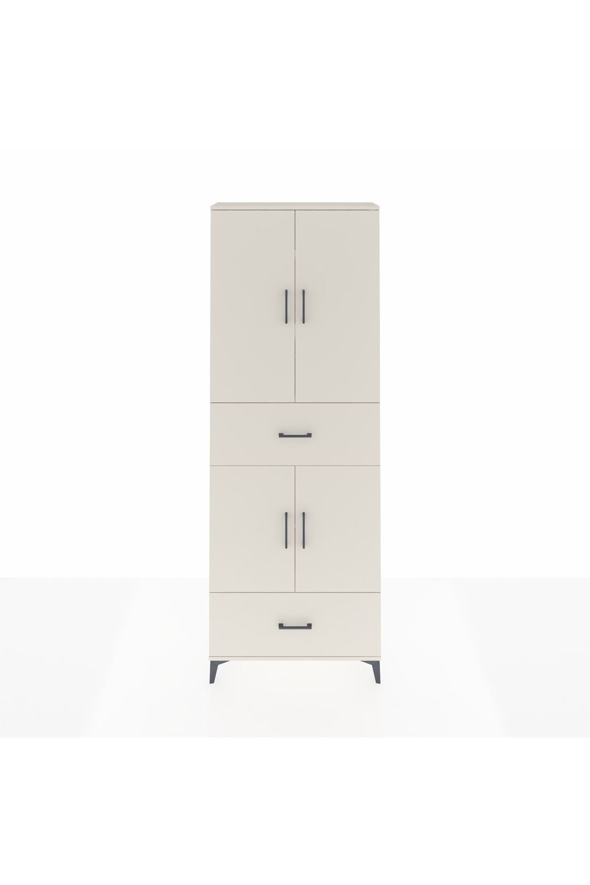 Arges Dolap 5 Raflı 2 Çekmeceli 4 Kapaklı 88x30x243 - S33M163V1A