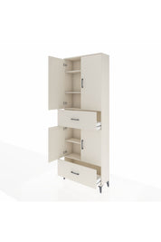 Arges Dolap 5 Raflı 2 Çekmeceli 4 Kapaklı 88x30x243 - S33M163V1A