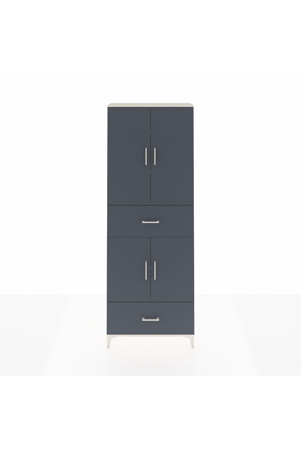 Arges Dolap 5 Raflı 2 Çekmeceli 4 Kapaklı 88x30x243 - S33M163V2A