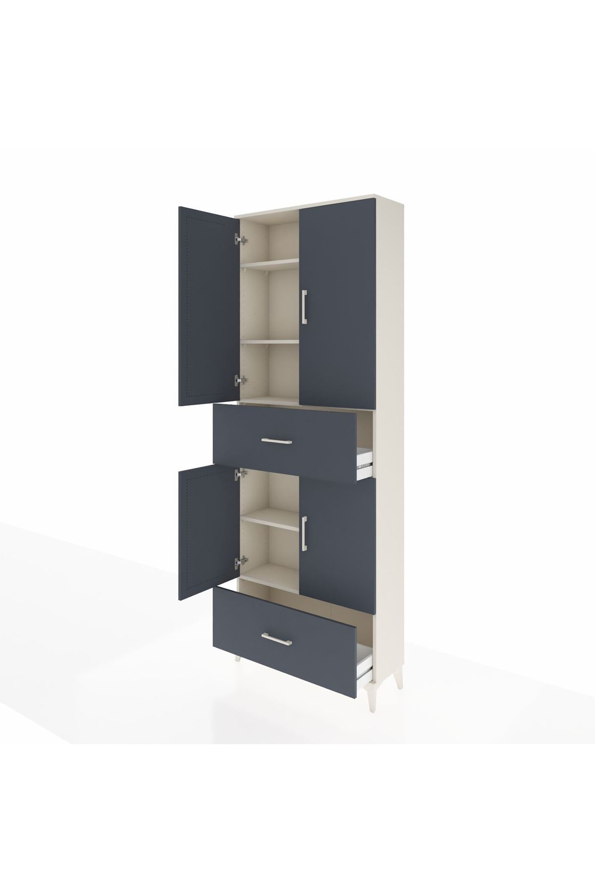 Arges Dolap 5 Raflı 2 Çekmeceli 4 Kapaklı 88x30x243 - S33M163V2A