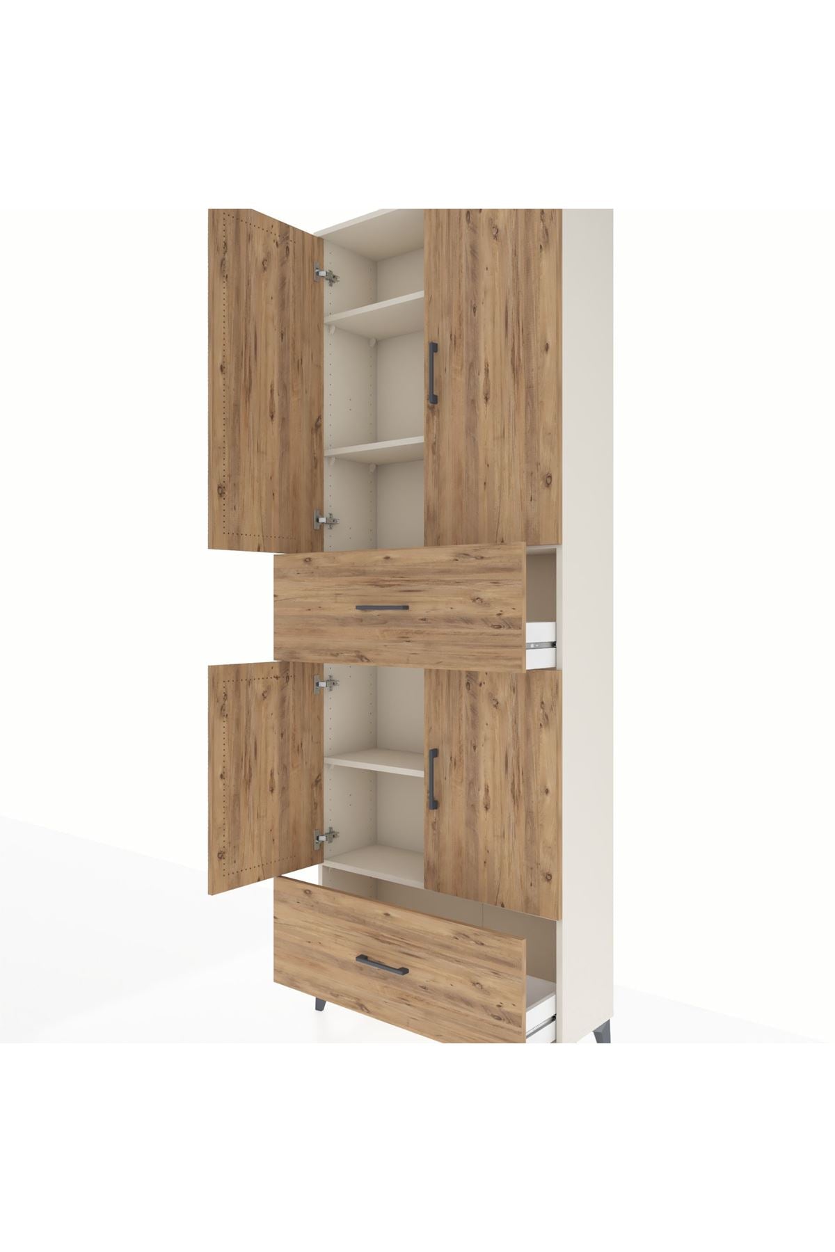 Arges Dolap 5 Raflı 2 Çekmeceli 4 Kapaklı 88x30x243 - S33M163V3A