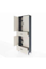 Arges Dolap 5 Raflı 2 Çekmeceli 4 Kapaklı 88x30x243 - S33M163V4A