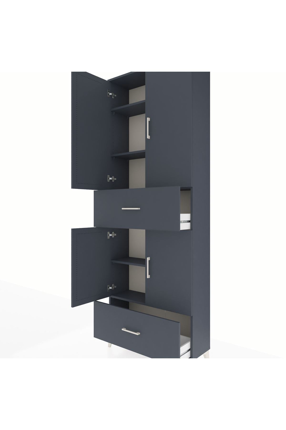 Arges Dolap 5 Raflı 2 Çekmeceli 4 Kapaklı 88x30x243 - S33M163V5A