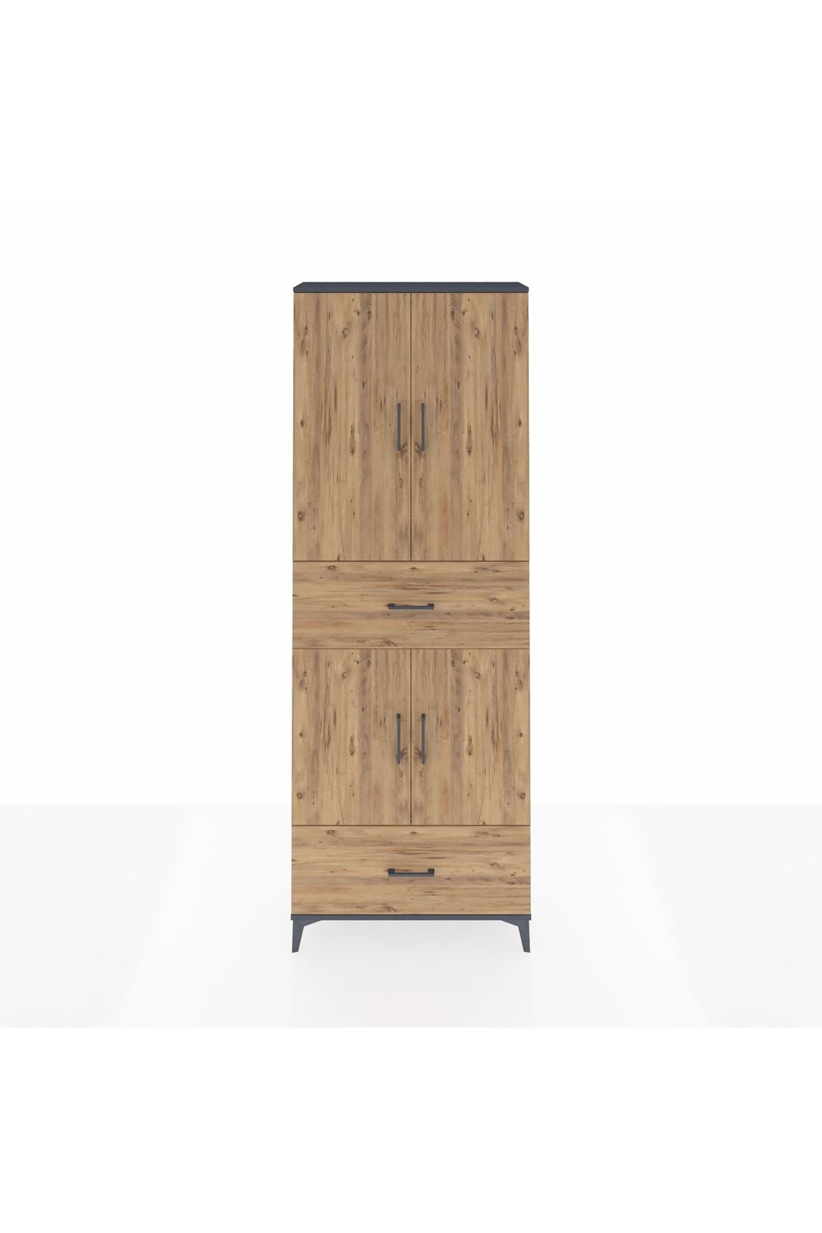 Arges Dolap 5 Raflı 2 Çekmeceli 4 Kapaklı 88x30x243 - S33M163V6A