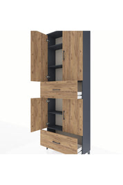Arges Dolap 5 Raflı 2 Çekmeceli 4 Kapaklı 88x30x243 - S33M163V6A