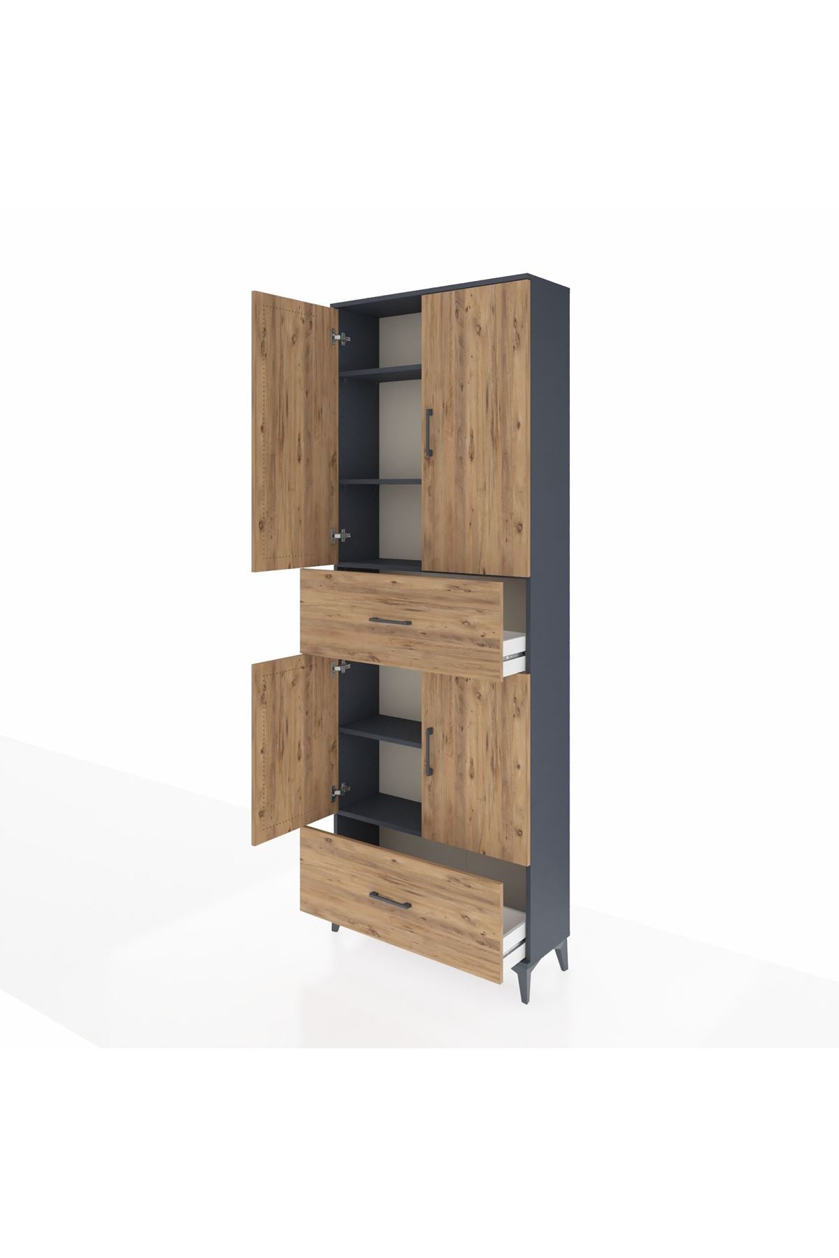 Arges Dolap 5 Raflı 2 Çekmeceli 4 Kapaklı 88x30x243 - S33M163V6A