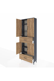 Arges Dolap 5 Raflı 2 Çekmeceli 4 Kapaklı 88x30x243 - S33M163V6A