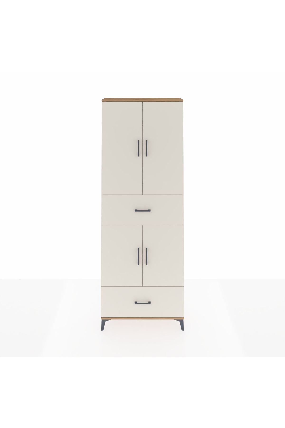 Arges Dolap 5 Raflı 2 Çekmeceli 4 Kapaklı 88x30x243 - S33M163V7A