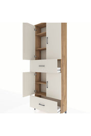 Arges Dolap 5 Raflı 2 Çekmeceli 4 Kapaklı 88x30x243 - S33M163V7A