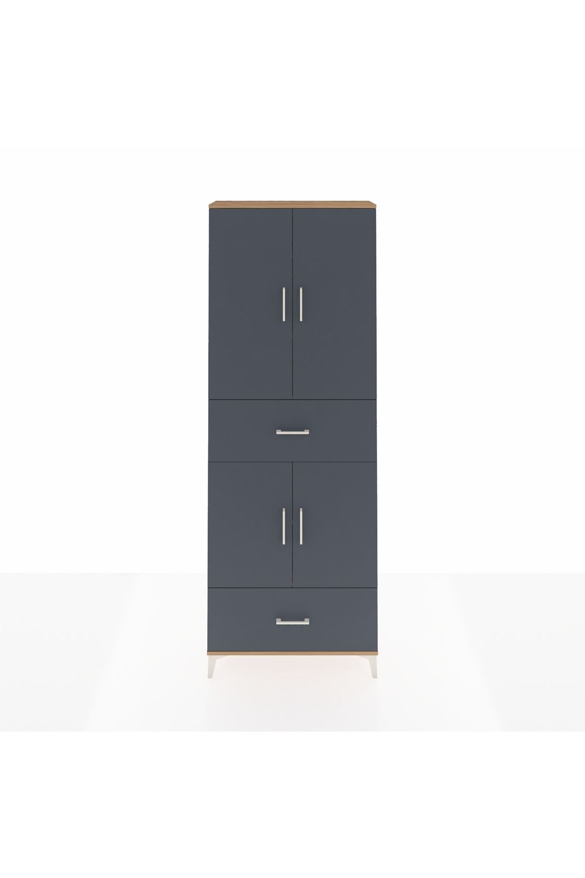 Arges Dolap 5 Raflı 2 Çekmeceli 4 Kapaklı 88x30x243 - S33M163V8A