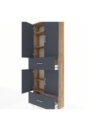 Arges Dolap 5 Raflı 2 Çekmeceli 4 Kapaklı 88x30x243 - S33M163V8A