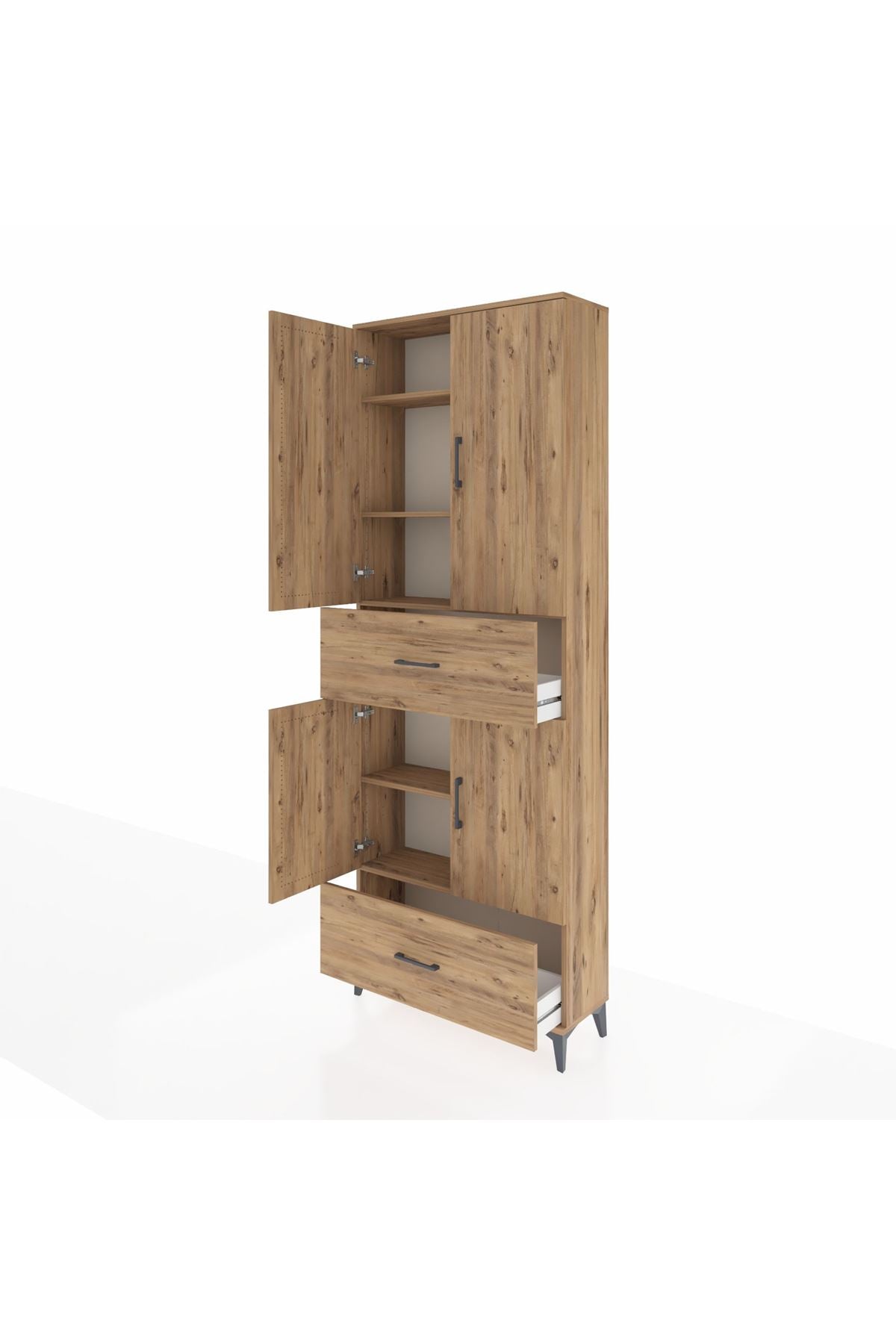Arges Dolap 5 Raflı 2 Çekmeceli 4 Kapaklı 88x30x243 - S33M163V9A