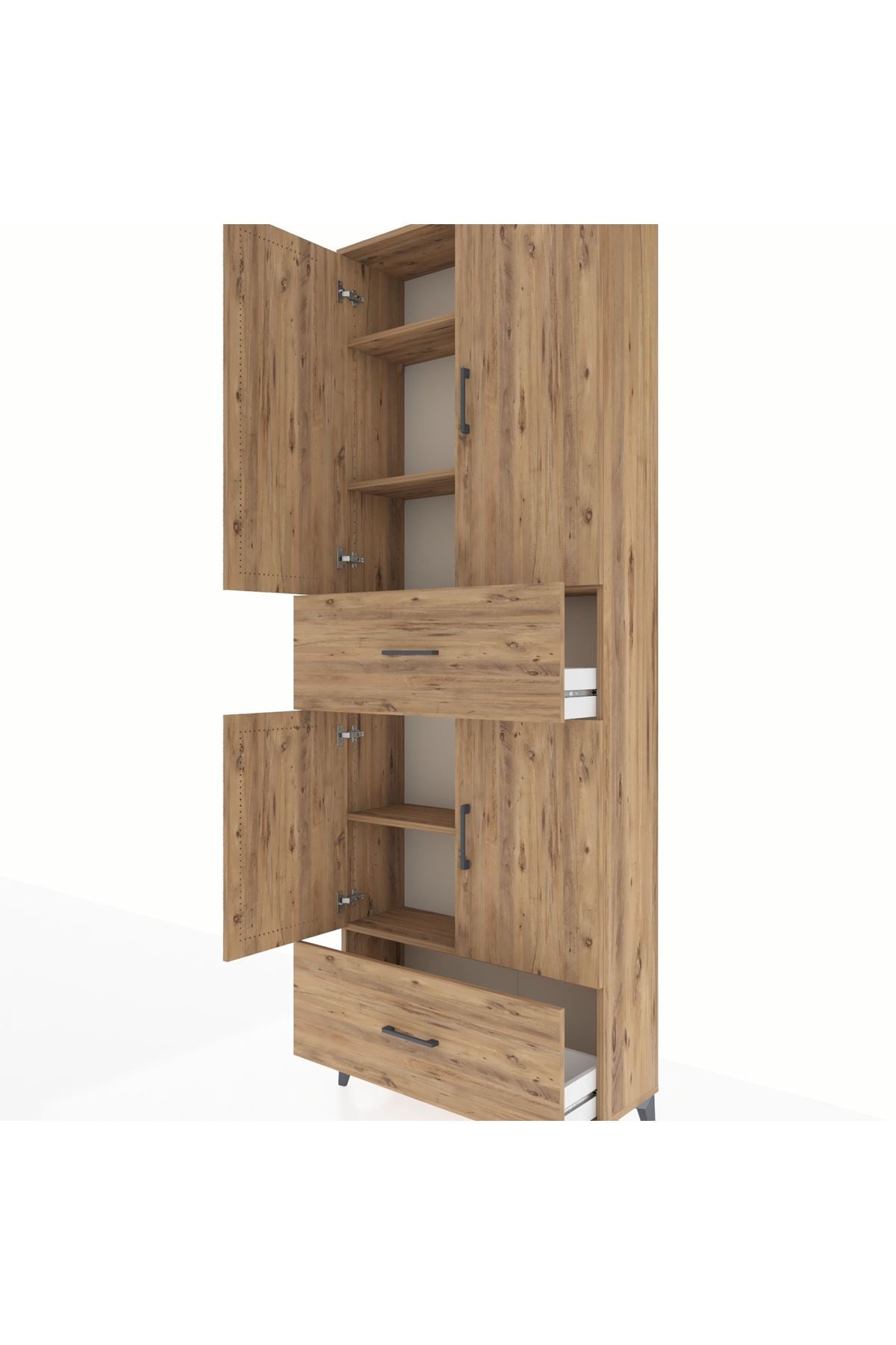 Arges Dolap 5 Raflı 2 Çekmeceli 4 Kapaklı 88x30x243 - S33M163V9A
