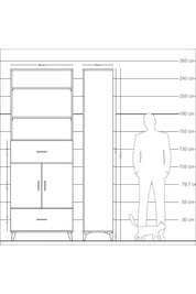 Arges Dolap 5 Raflı 2 Çekmeceli 2 Kapaklı 88x30x243 - S33M164V1A