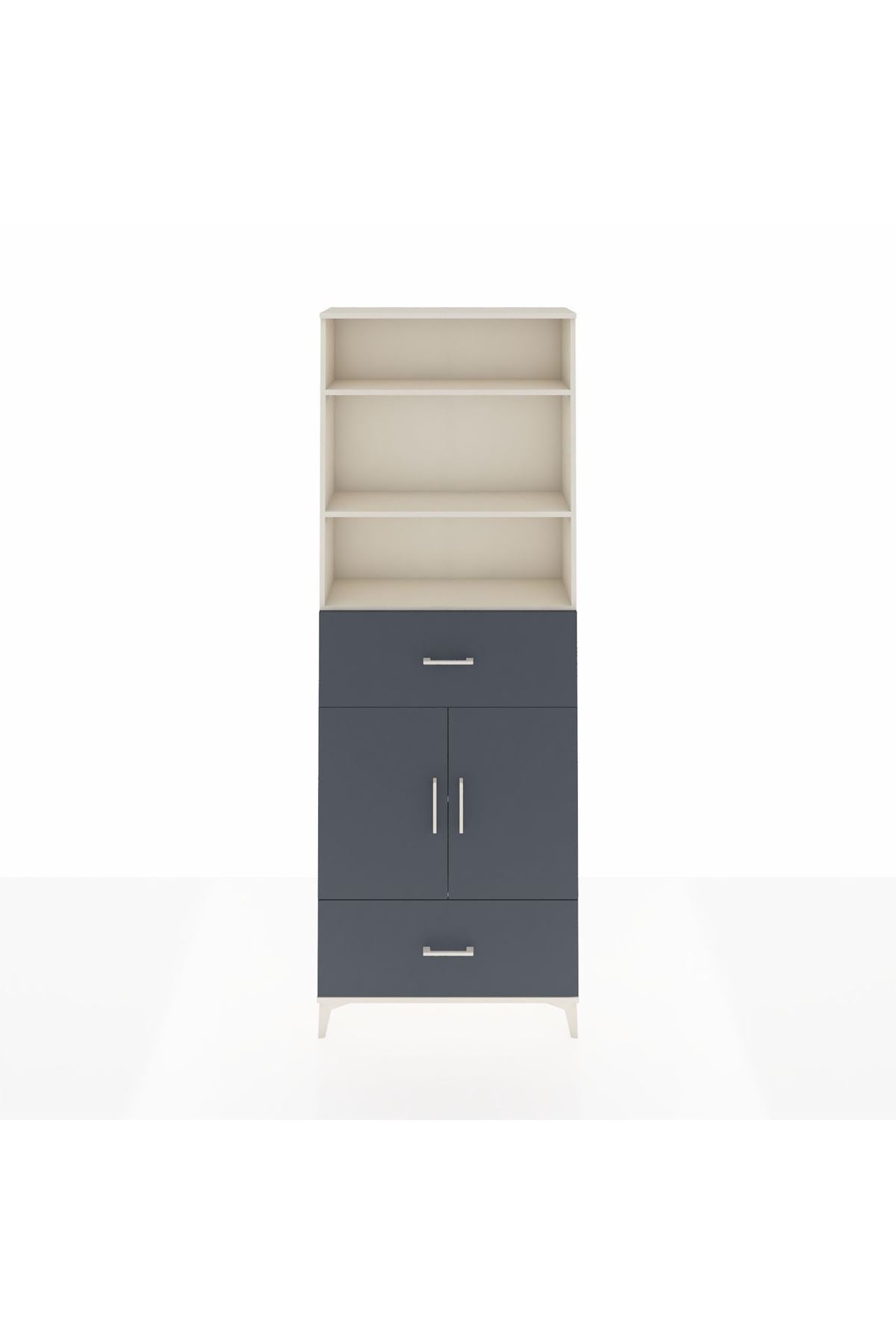 Arges Dolap 5 Raflı 2 Çekmeceli 2 Kapaklı 88x30x243 - S33M164V2A