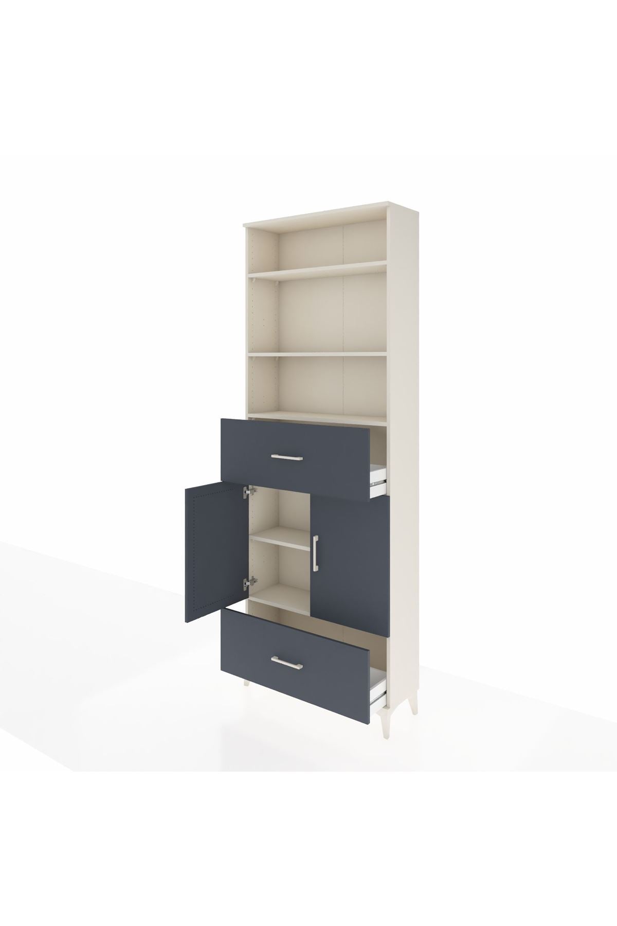 Arges Dolap 5 Raflı 2 Çekmeceli 2 Kapaklı 88x30x243 - S33M164V2A