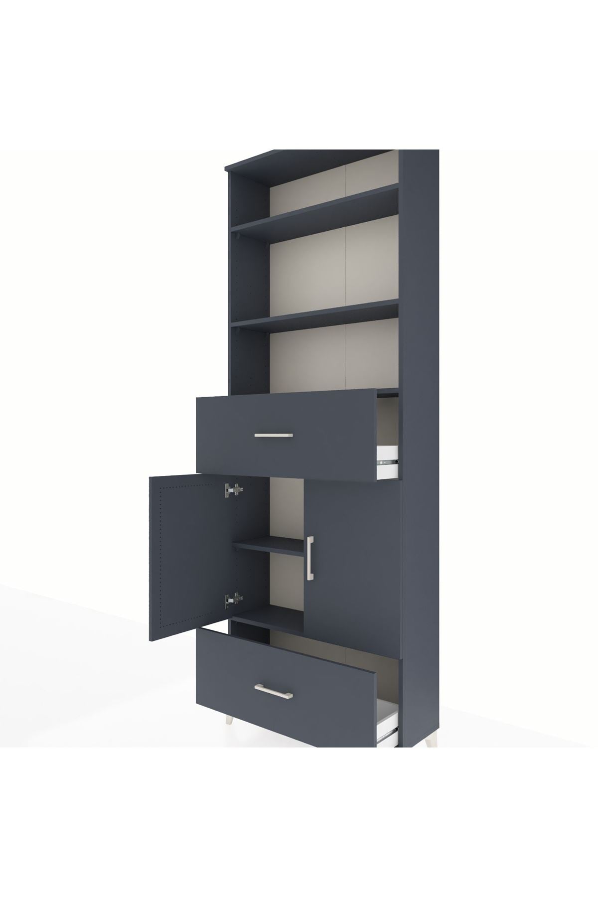 Arges Dolap 5 Raflı 2 Çekmeceli 2 Kapaklı 88x30x243 - S33M164V5A