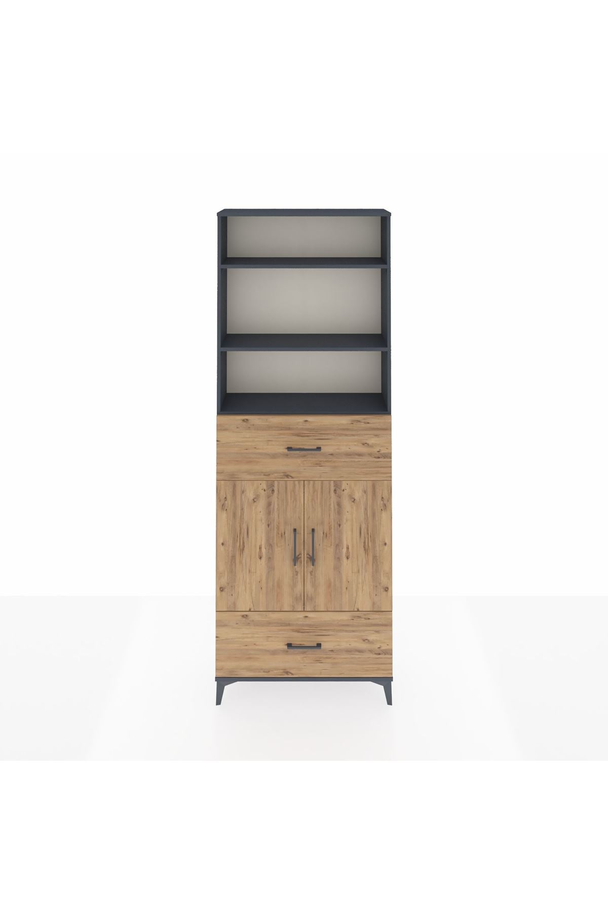 Arges Dolap 5 Raflı 2 Çekmeceli 2 Kapaklı 88x30x243 - S33M164V6A