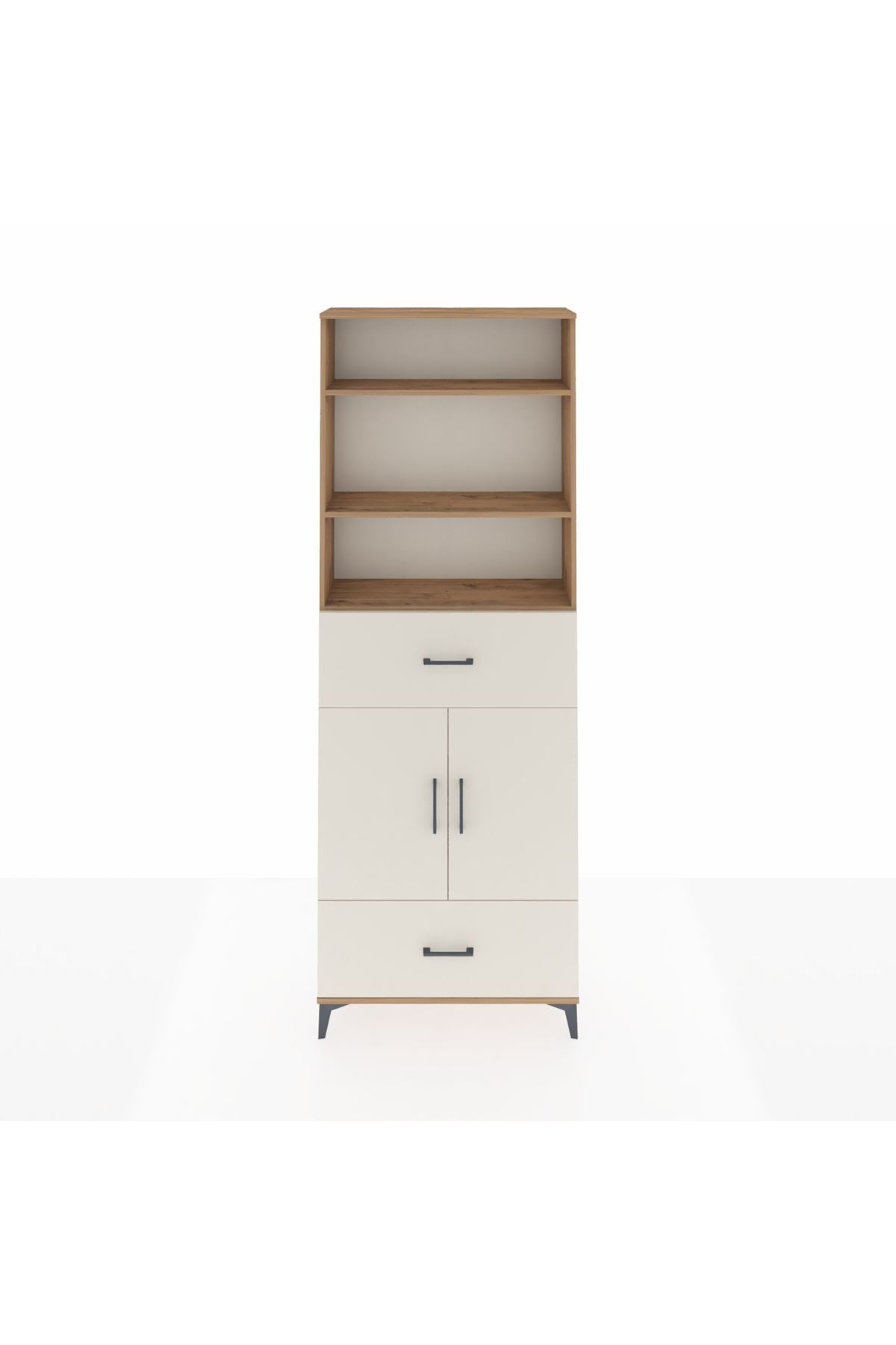 Arges Dolap 5 Raflı 2 Çekmeceli 2 Kapaklı 88x30x243 - S33M164V7A