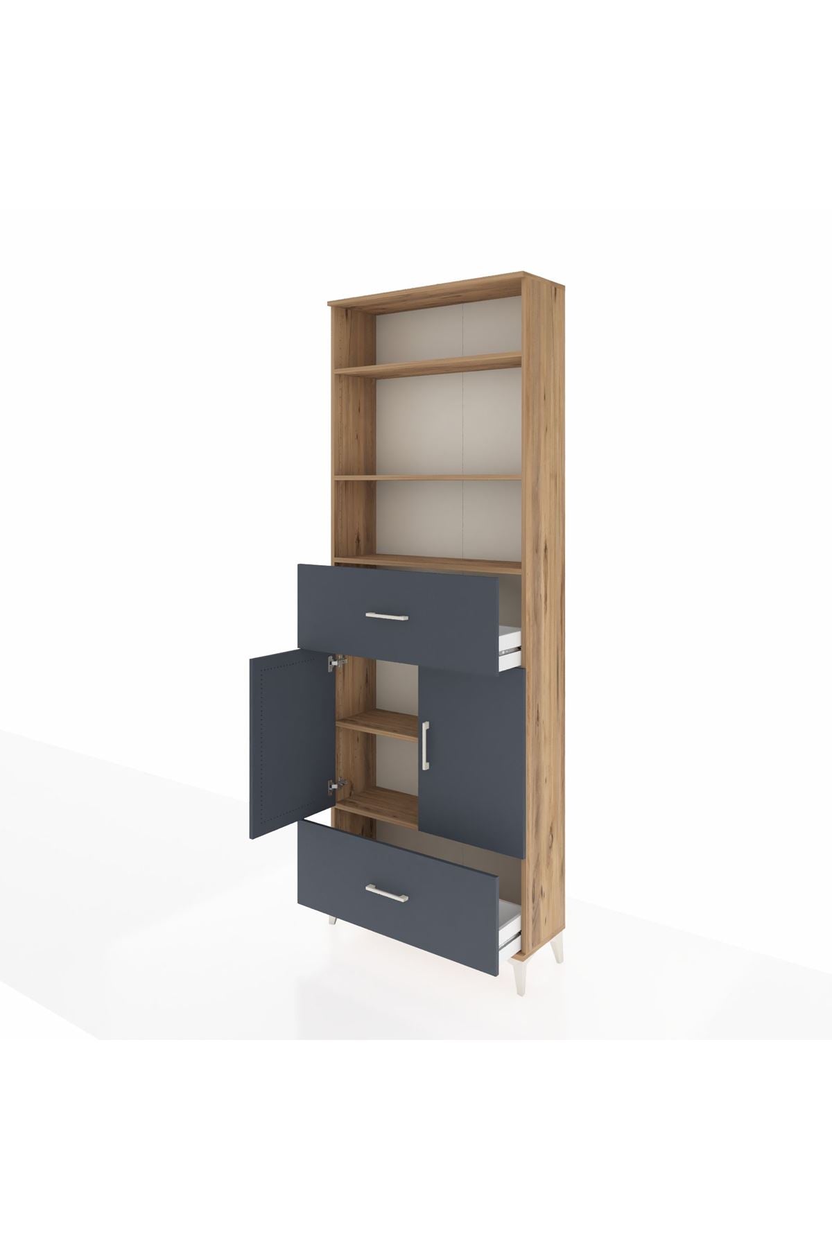 Arges Dolap 5 Raflı 2 Çekmeceli 2 Kapaklı 88x30x243 - S33M164V8A