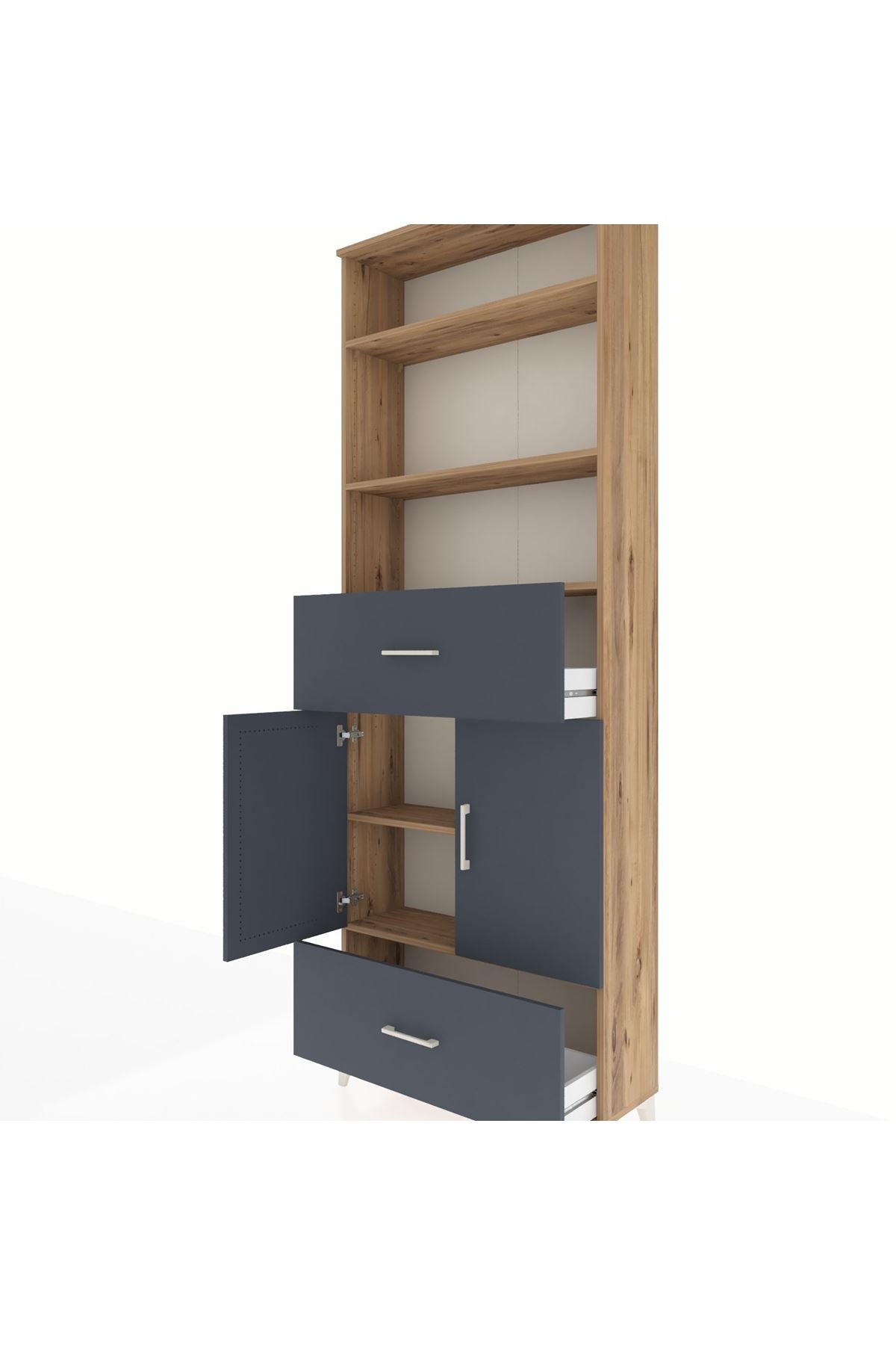 Arges Dolap 5 Raflı 2 Çekmeceli 2 Kapaklı 88x30x243 - S33M164V8A