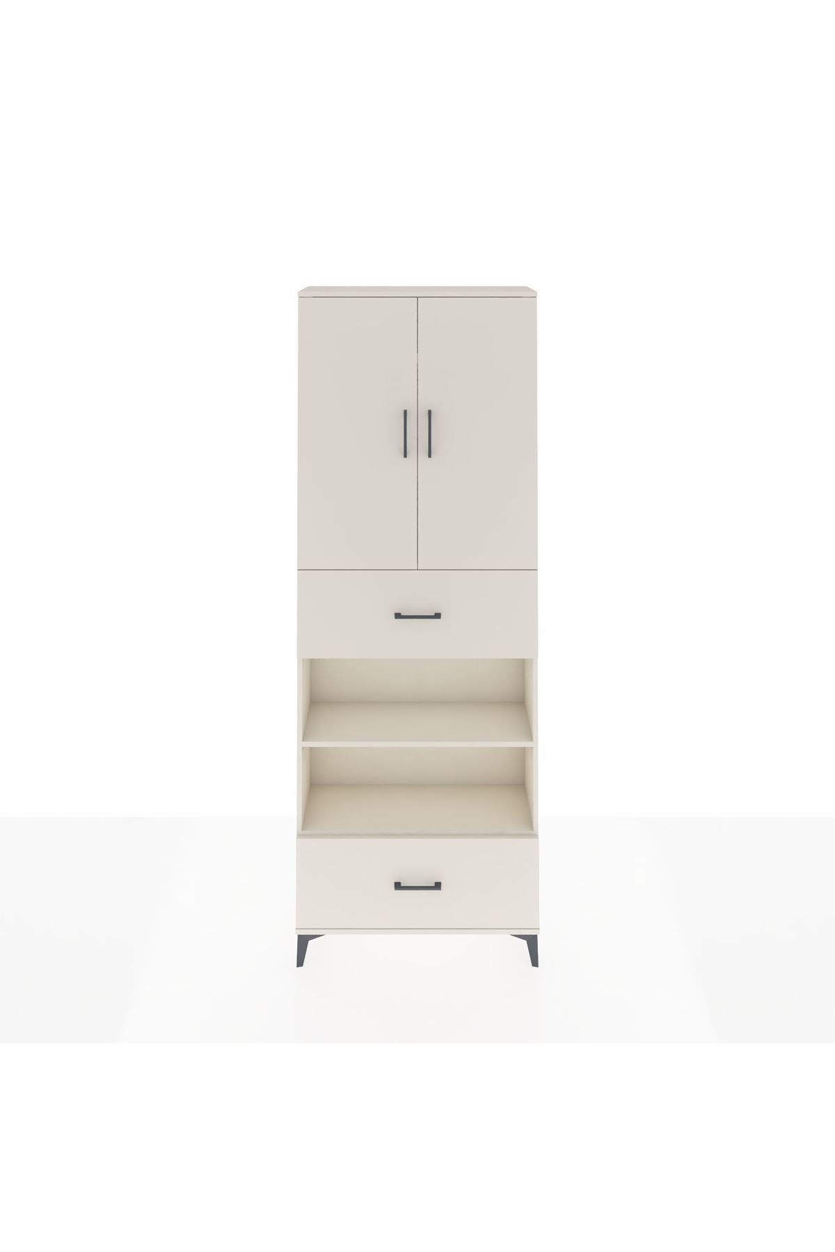 Arges Dolap 5 Raflı 2 Çekmeceli 2 Kapaklı 88x30x243 - S33M165V1A