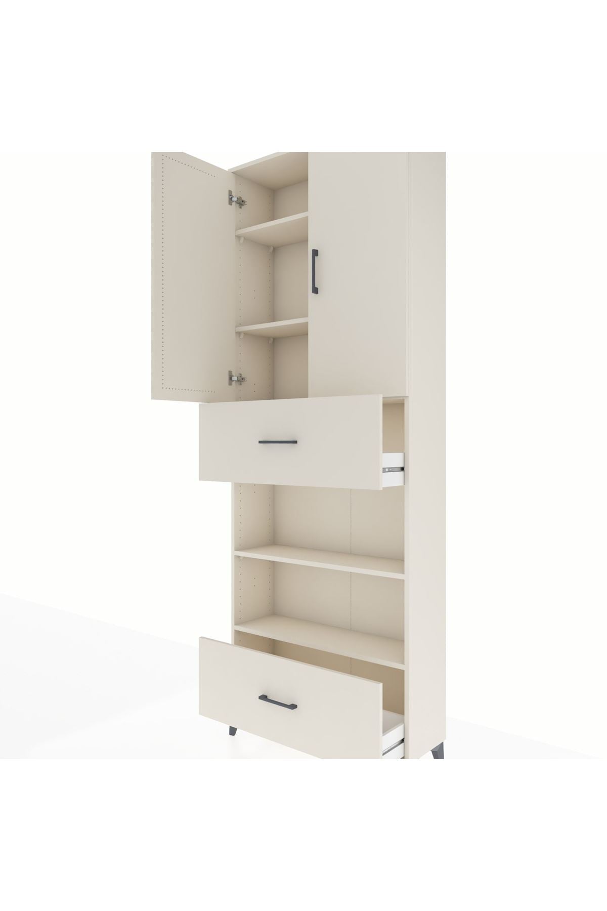 Arges Dolap 5 Raflı 2 Çekmeceli 2 Kapaklı 88x30x243 - S33M165V1A