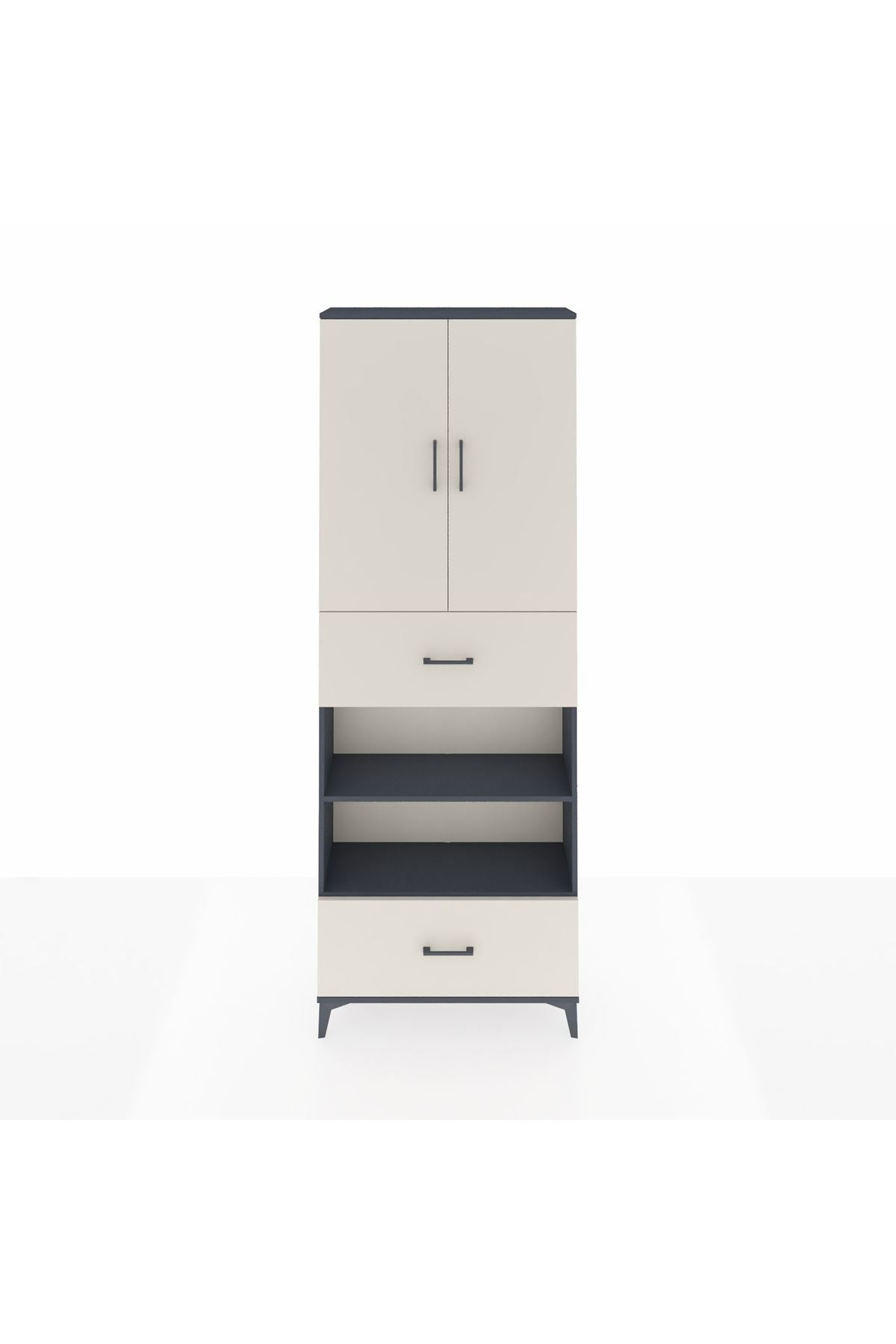 Arges Dolap 5 Raflı 2 Çekmeceli 2 Kapaklı 88x30x243 - S33M165V4A