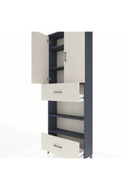 Arges Dolap 5 Raflı 2 Çekmeceli 2 Kapaklı 88x30x243 - S33M165V4A