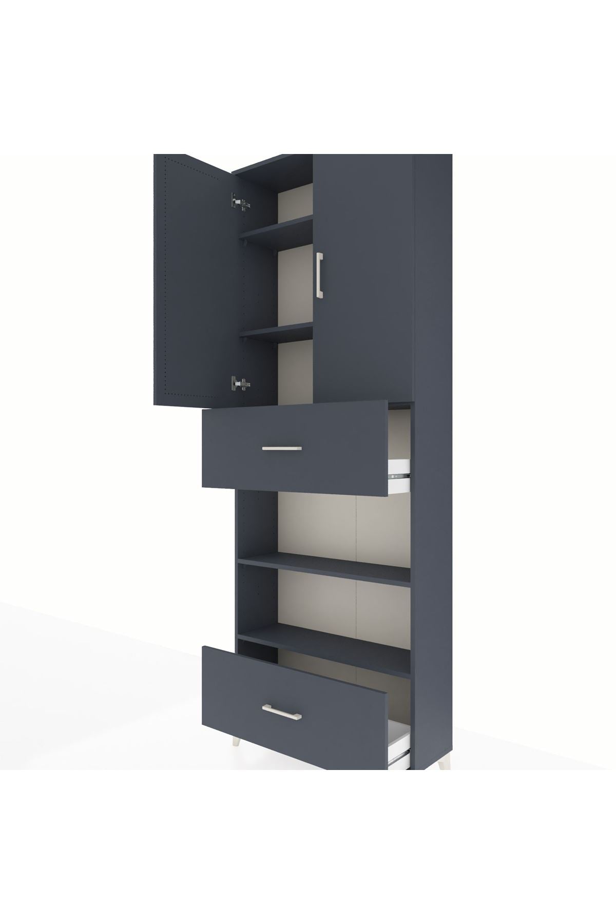 Arges Dolap 5 Raflı 2 Çekmeceli 2 Kapaklı 88x30x243 - S33M165V5A