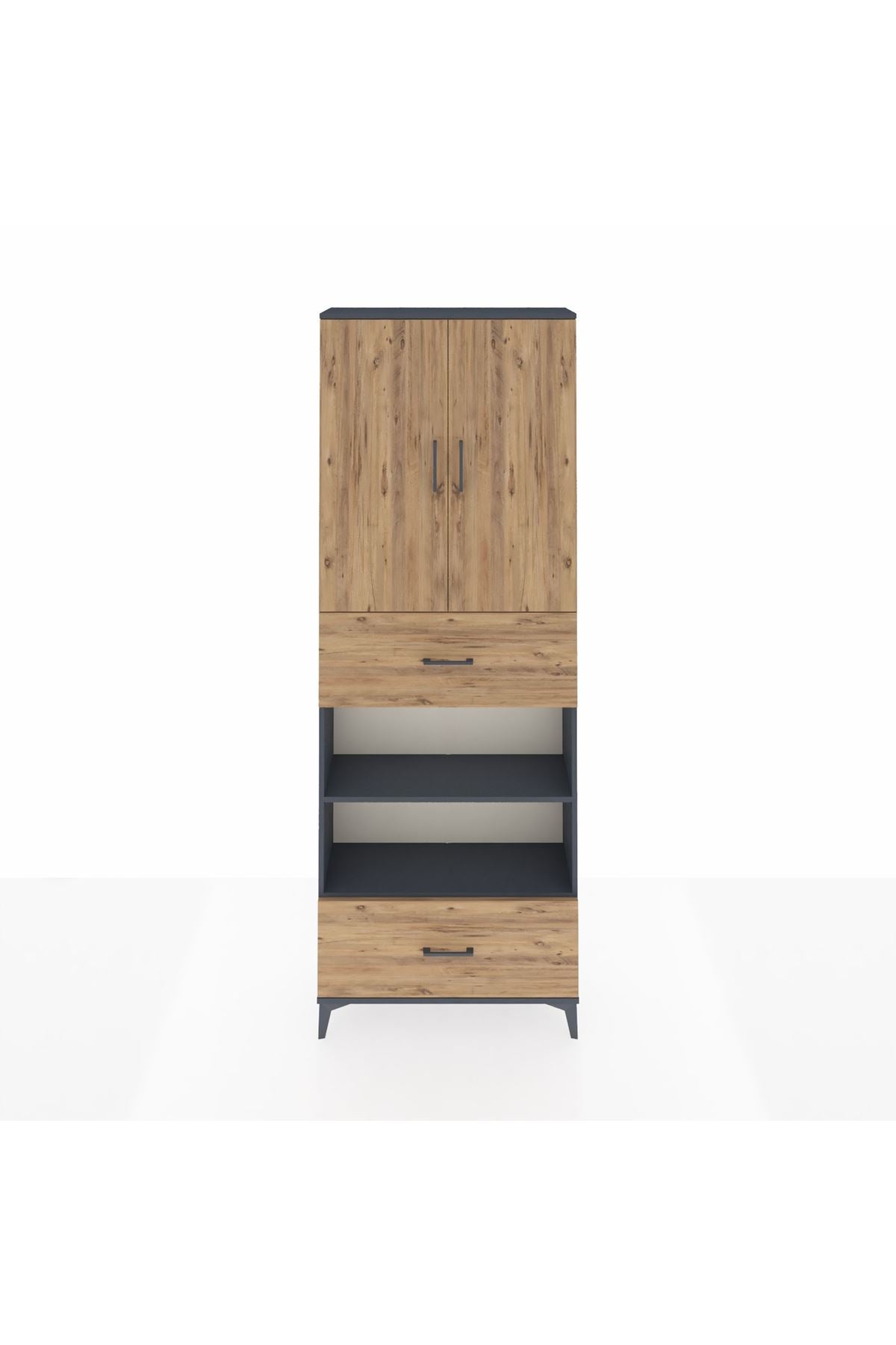 Arges Dolap 5 Raflı 2 Çekmeceli 2 Kapaklı 88x30x243 - S33M165V6A