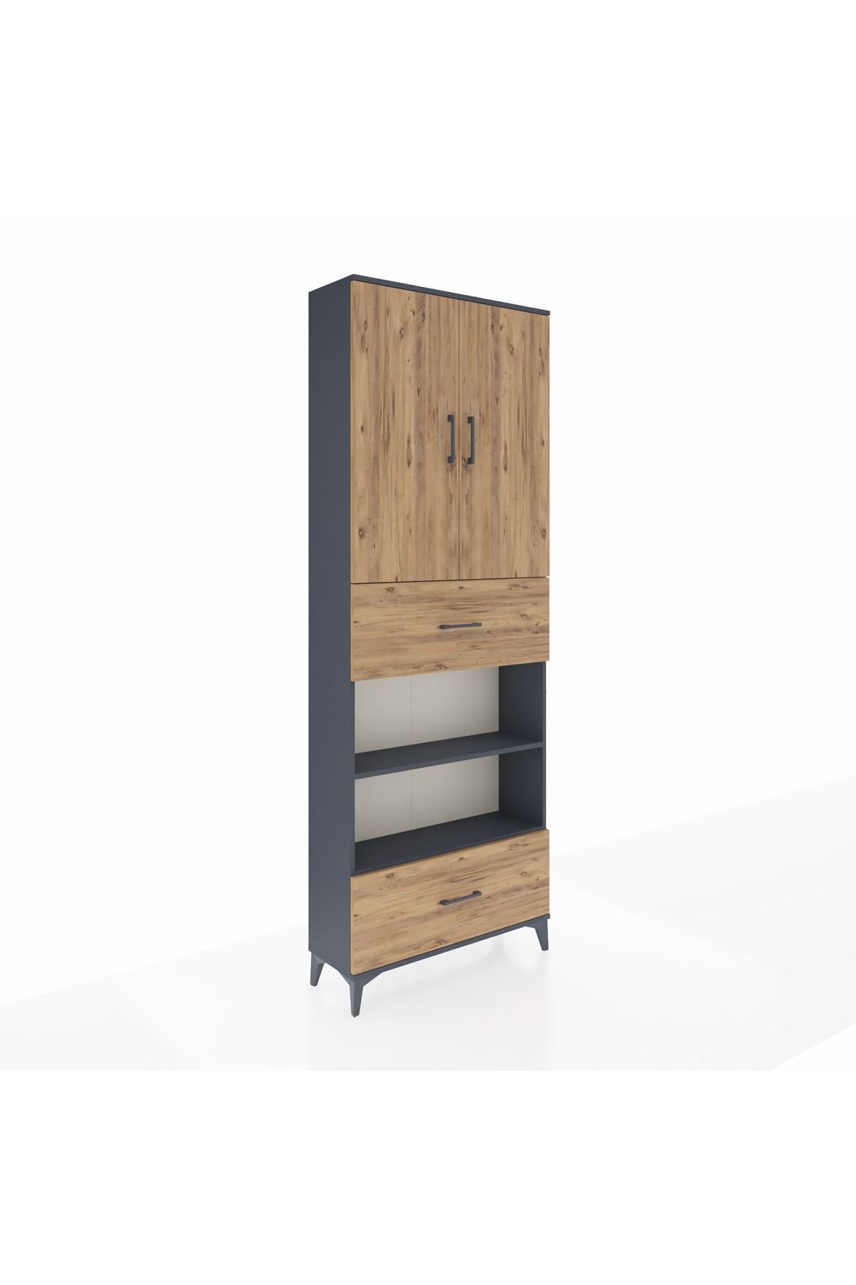 Arges Dolap 5 Raflı 2 Çekmeceli 2 Kapaklı 88x30x243 - S33M165V6A