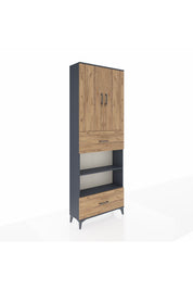 Arges Dolap 5 Raflı 2 Çekmeceli 2 Kapaklı 88x30x243 - S33M165V6A