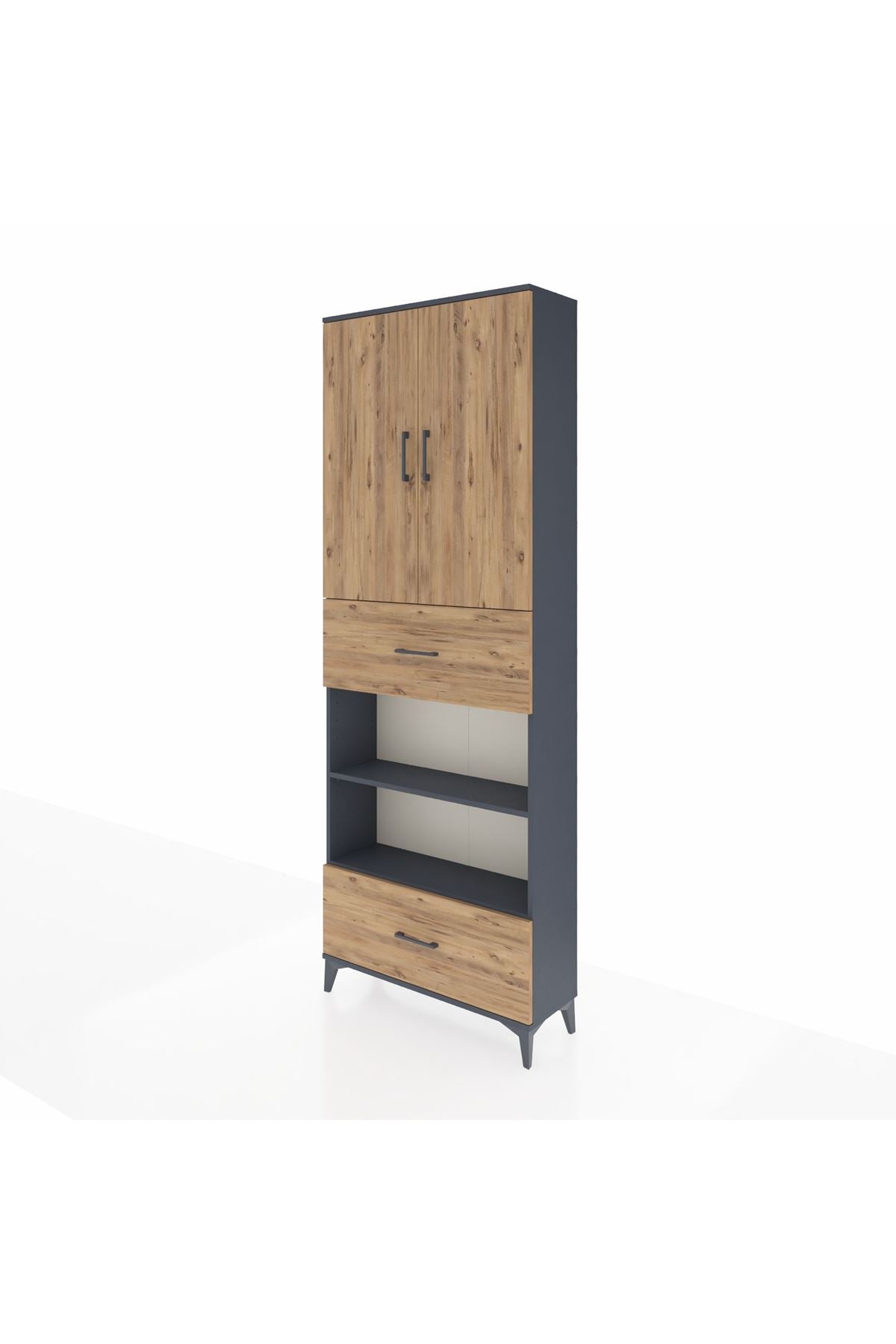 Arges Dolap 5 Raflı 2 Çekmeceli 2 Kapaklı 88x30x243 - S33M165V6A