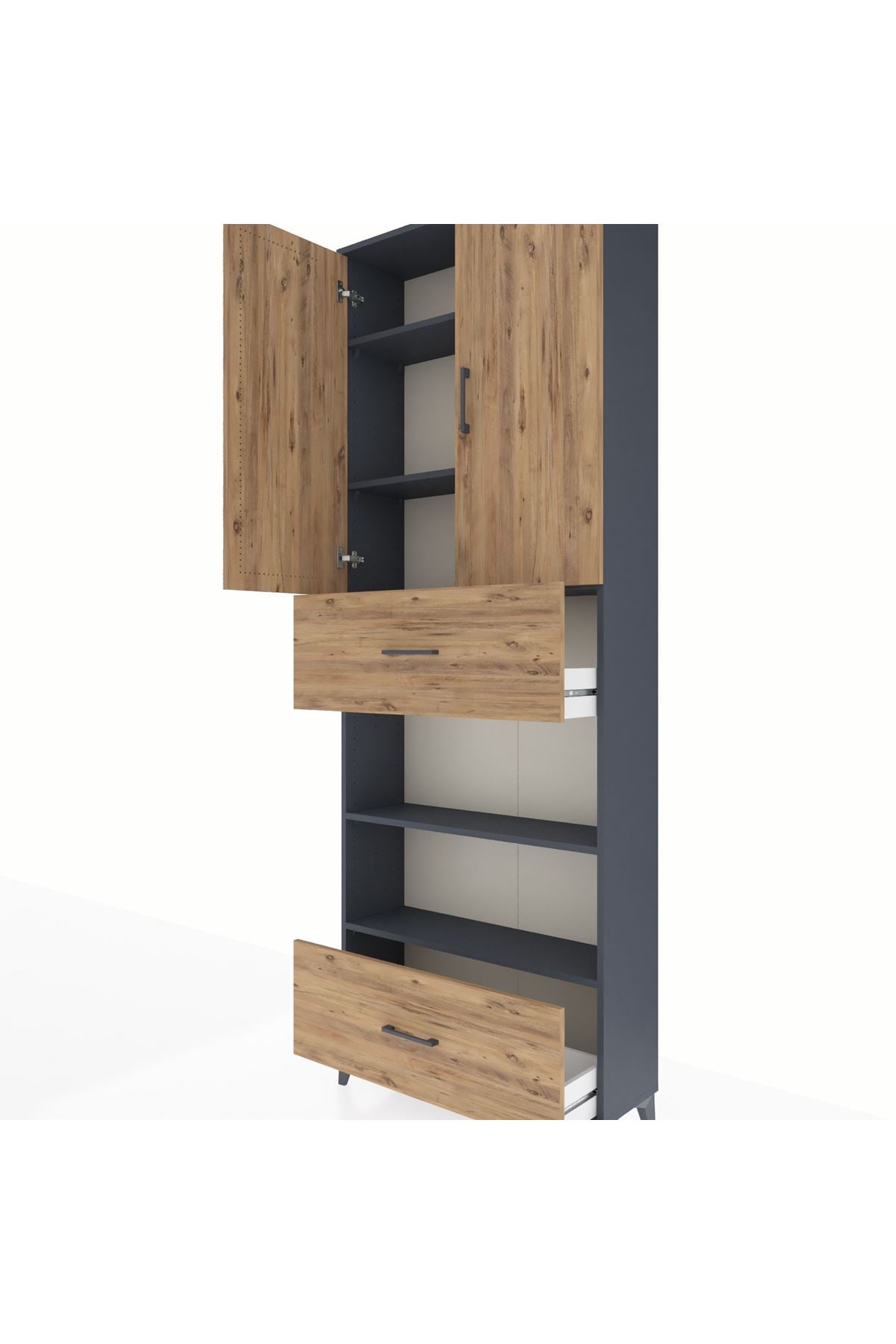 Arges Dolap 5 Raflı 2 Çekmeceli 2 Kapaklı 88x30x243 - S33M165V6A