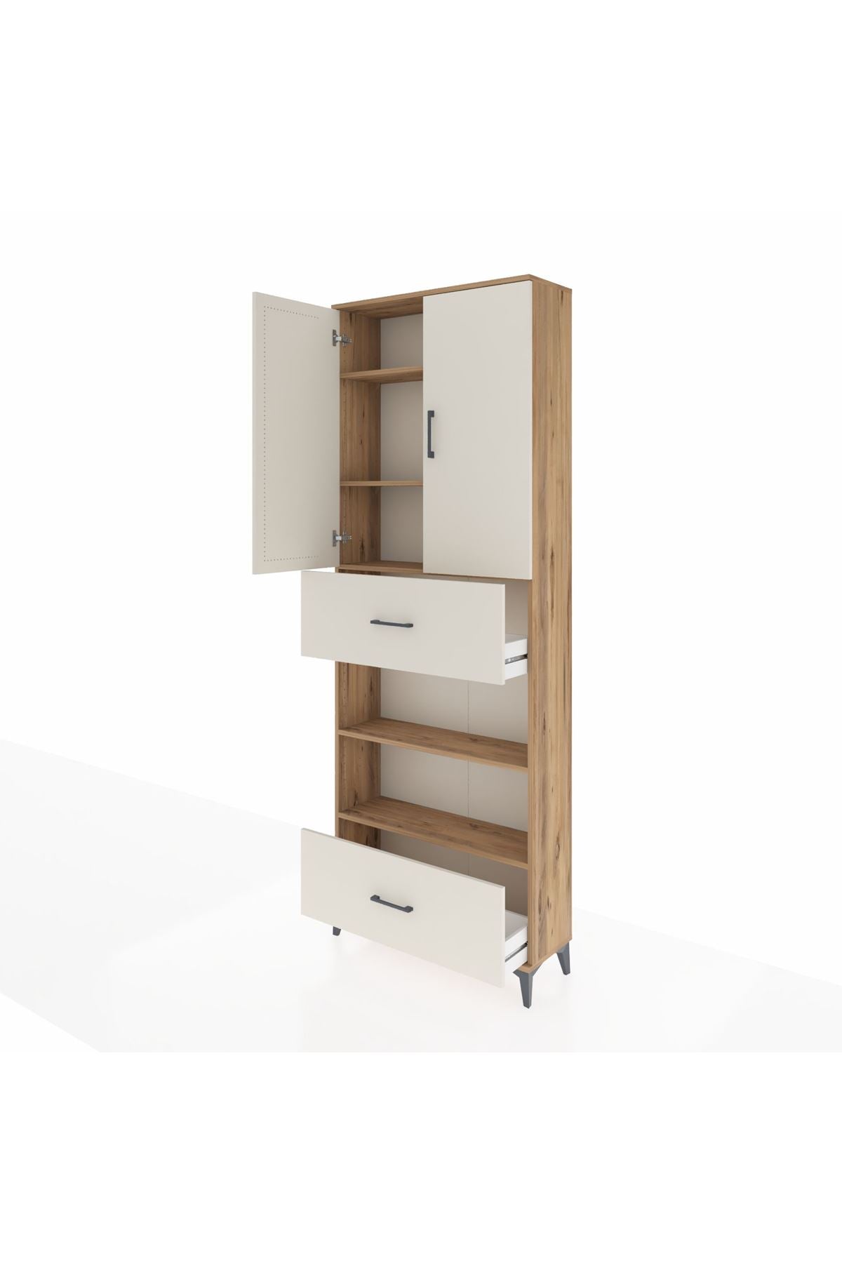 Arges Dolap 5 Raflı 2 Çekmeceli 2 Kapaklı 88x30x243 - S33M165V7A