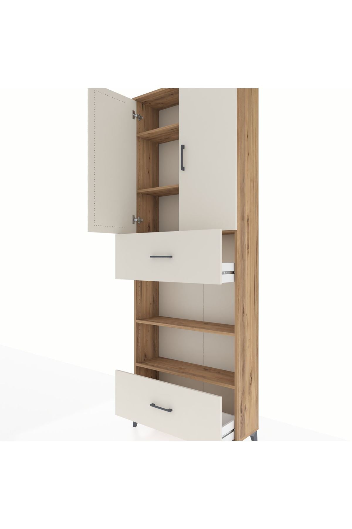 Arges Dolap 5 Raflı 2 Çekmeceli 2 Kapaklı 88x30x243 - S33M165V7A