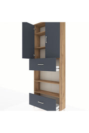 Arges Dolap 5 Raflı 2 Çekmeceli 2 Kapaklı 88x30x243 - S33M165V8A