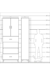 Arges Dolap 5 Raflı 2 Çekmeceli 2 Kapaklı 88x30x243 - S33M165V8A