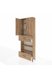Arges Dolap 5 Raflı 2 Çekmeceli 2 Kapaklı 88x30x243 - S33M165V9A