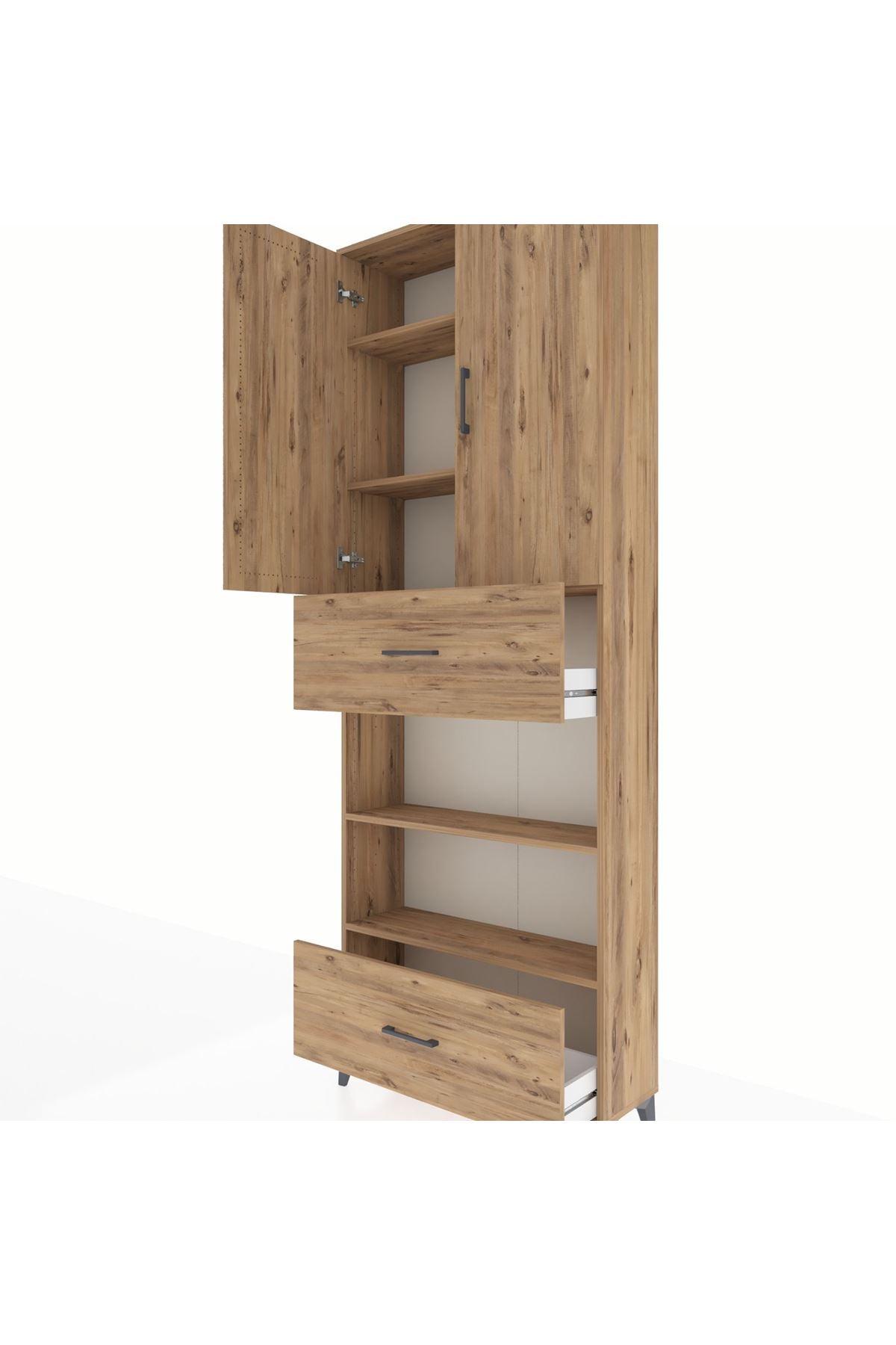 Arges Dolap 5 Raflı 2 Çekmeceli 2 Kapaklı 88x30x243 - S33M165V9A