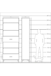 Arges Dolap 5 Raflı 2 Çekmeceli 88x30x243 - S33M166V2A