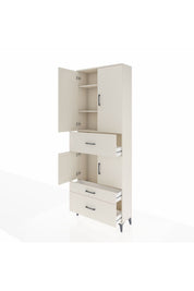 Arges Dolap 4 Raflı 3 Çekmeceli 4 Kapaklı 88x30x243 - S33M167V1A