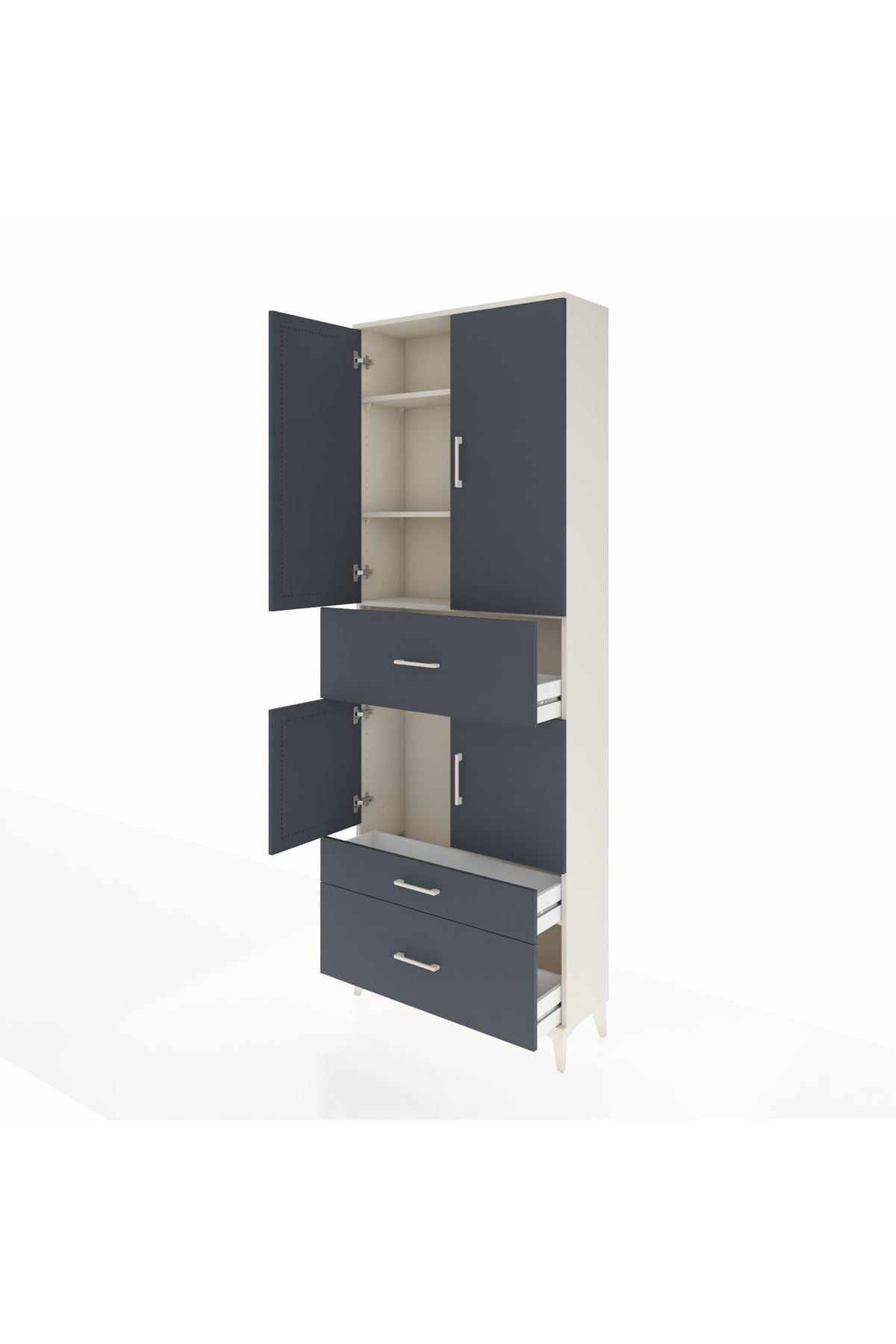 Arges Dolap 4 Raflı 3 Çekmeceli 4 Kapaklı 88x30x243 - S33M167V2A